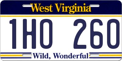 WV license plate 1HO260