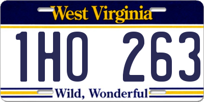 WV license plate 1HO263