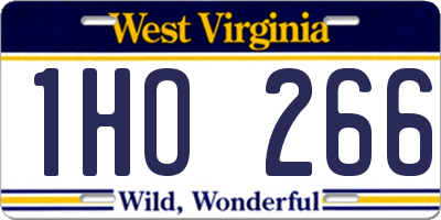 WV license plate 1HO266