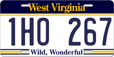 WV license plate 1HO267