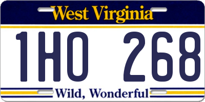 WV license plate 1HO268