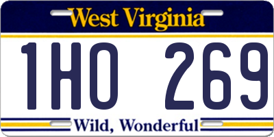 WV license plate 1HO269