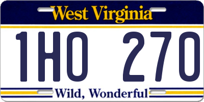 WV license plate 1HO270
