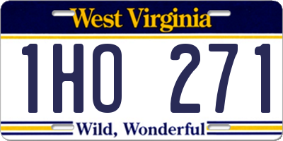 WV license plate 1HO271