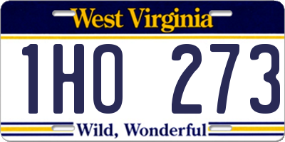 WV license plate 1HO273