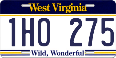 WV license plate 1HO275