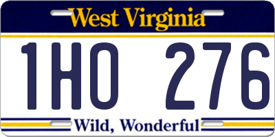 WV license plate 1HO276