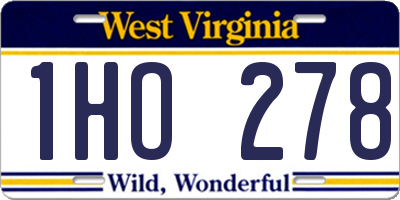 WV license plate 1HO278