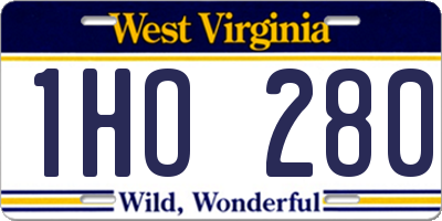 WV license plate 1HO280