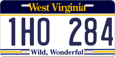 WV license plate 1HO284