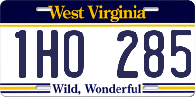 WV license plate 1HO285