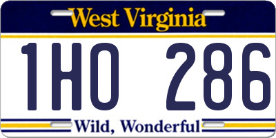 WV license plate 1HO286