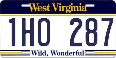 WV license plate 1HO287