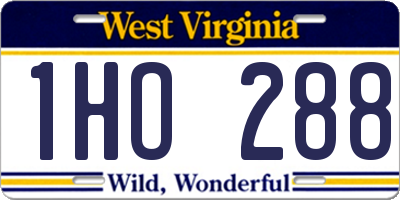 WV license plate 1HO288