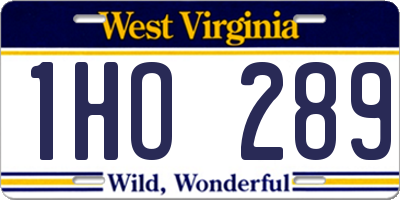 WV license plate 1HO289