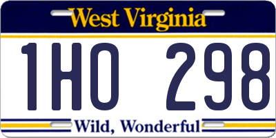 WV license plate 1HO298