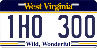 WV license plate 1HO300
