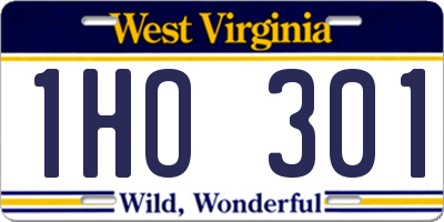 WV license plate 1HO301
