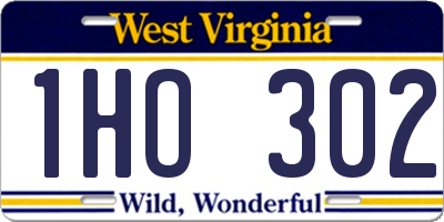 WV license plate 1HO302