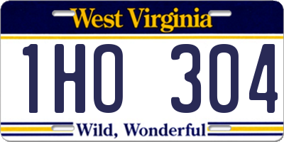 WV license plate 1HO304