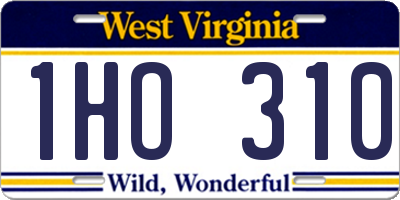 WV license plate 1HO310