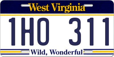 WV license plate 1HO311