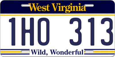 WV license plate 1HO313