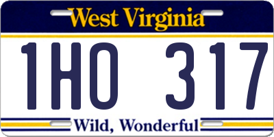 WV license plate 1HO317