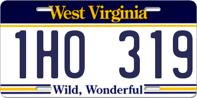 WV license plate 1HO319