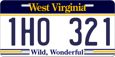WV license plate 1HO321