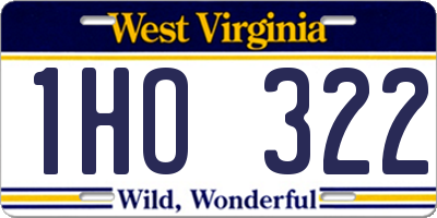 WV license plate 1HO322