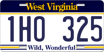 WV license plate 1HO325