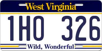WV license plate 1HO326