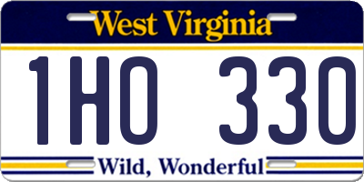 WV license plate 1HO330