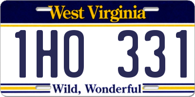 WV license plate 1HO331
