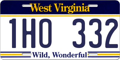 WV license plate 1HO332