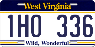 WV license plate 1HO336