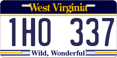 WV license plate 1HO337
