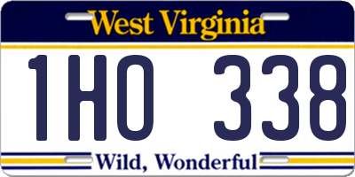 WV license plate 1HO338
