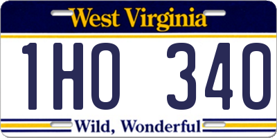 WV license plate 1HO340