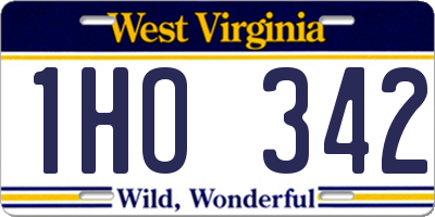 WV license plate 1HO342