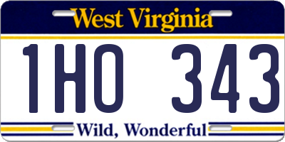 WV license plate 1HO343