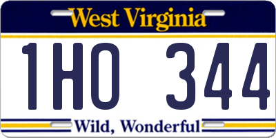 WV license plate 1HO344