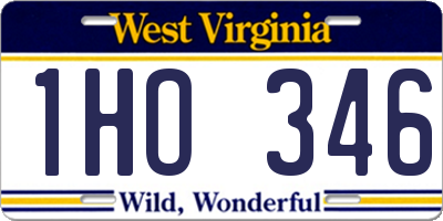 WV license plate 1HO346