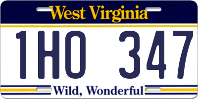 WV license plate 1HO347