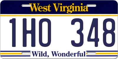 WV license plate 1HO348