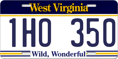 WV license plate 1HO350