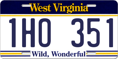 WV license plate 1HO351