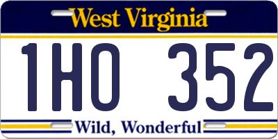 WV license plate 1HO352