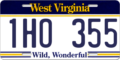 WV license plate 1HO355